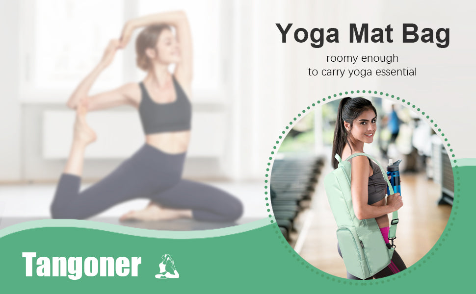 瑜伽垫包侧面网眼拉链口袋外部湿隔层轻质防水瑜伽垫包
