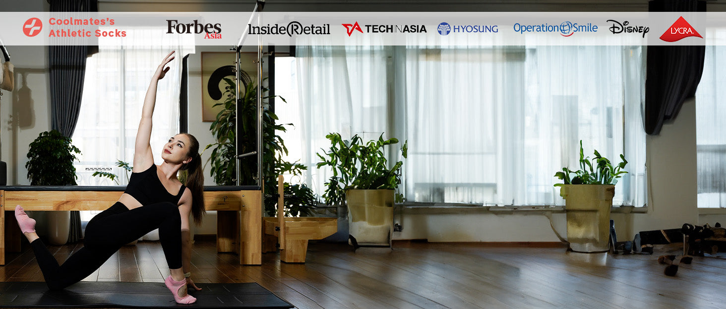 CoolMate 女式普拉提袜,瑜伽袜,船员防滑女士,适合锻炼,桶,普拉提礼品