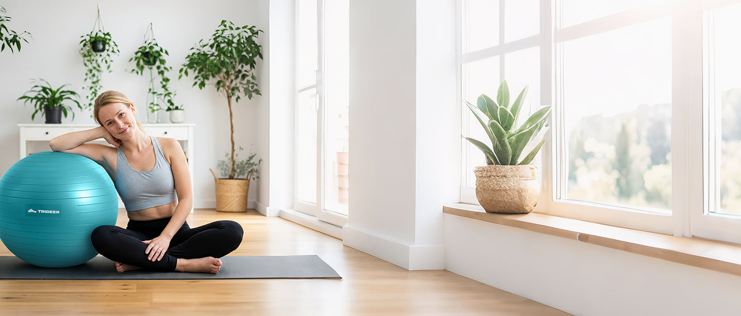 Trideer 健身球瑜伽球,办公室座椅和平衡球椅,普拉提稳定球,物理治疗,核心训练和平衡改善和拉伸