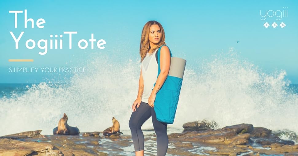Yogiii 瑜伽垫包 | The Original YogiiiTote | 瑜伽垫托特包 带大侧袋和拉链口袋 | 适合大多数尺寸的垫子