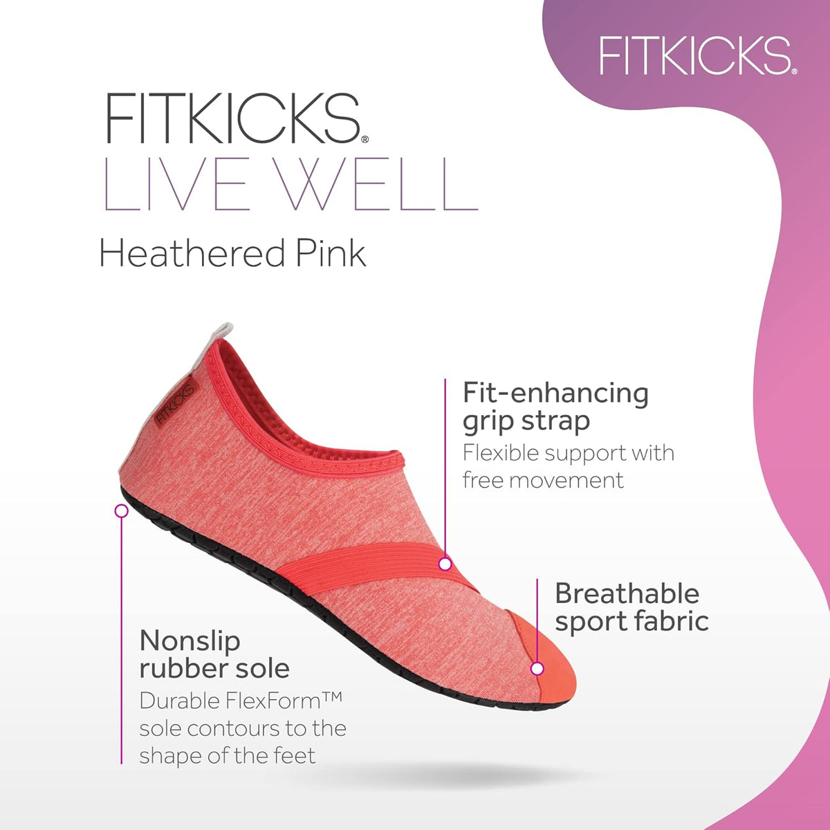 FITKICKS Original 女式可折叠 Active Lifestyle 极简主义鞋 赤脚瑜伽运动水鞋