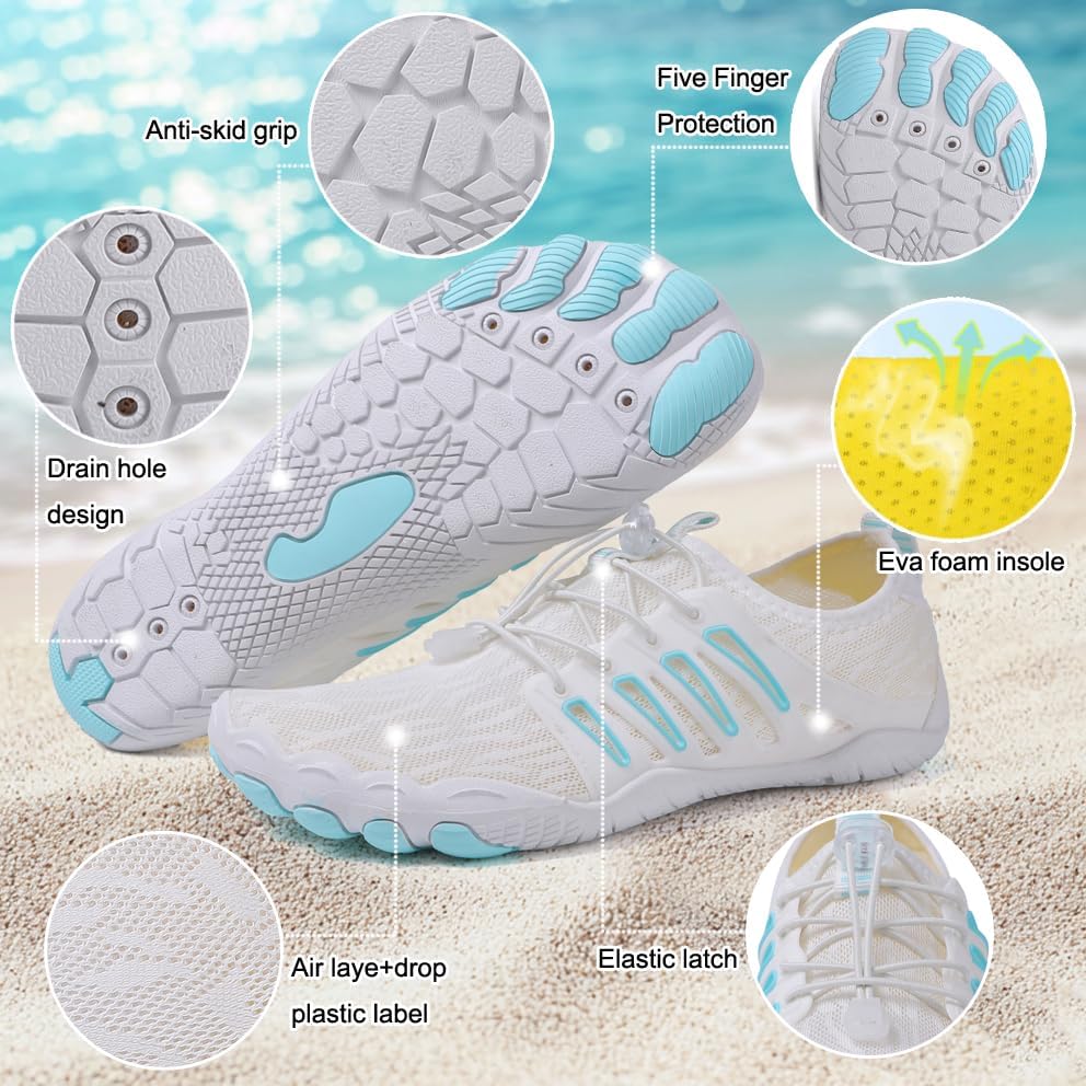 Hike Barefoot Shoes 女士男士,中性款赤脚水鞋透气防滑徒步鞋,适合徒步、散步、跑步、瑜伽和水上运动