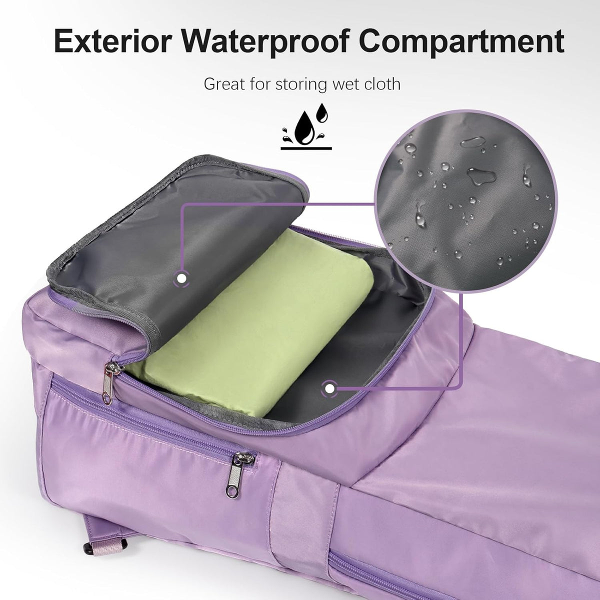 瑜伽垫包侧面网眼拉链口袋外部湿隔层轻质防水瑜伽垫包