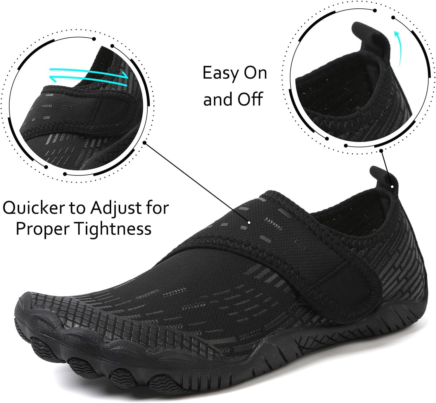 Water Shoes 男式女式速干赤脚游泳沙滩泳池鞋 水上瑜伽袜适合远足、散步、潜水、冲浪、户外水上运动