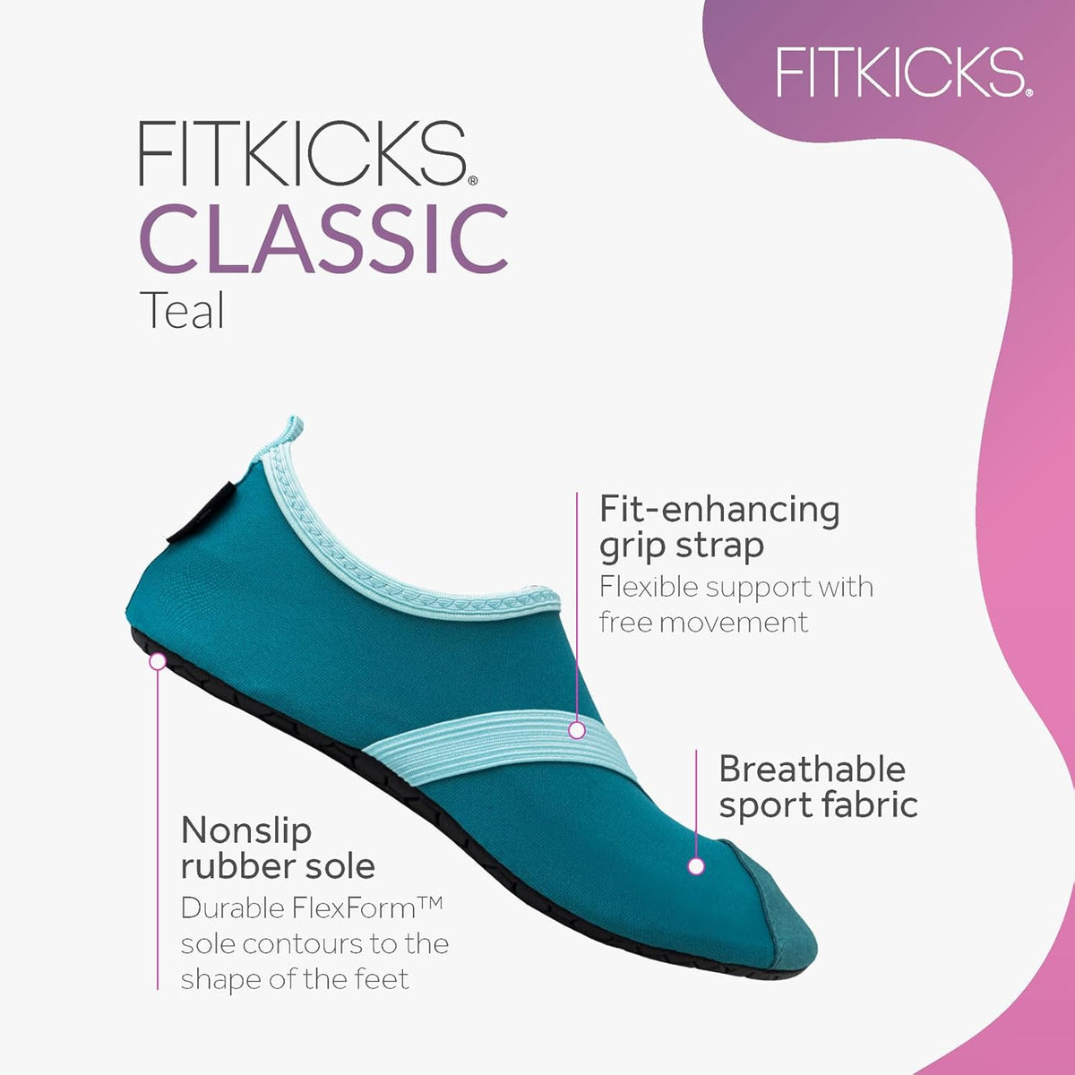 FITKICKS Original 女式可折叠 Active Lifestyle 极简主义鞋 赤脚瑜伽运动水鞋