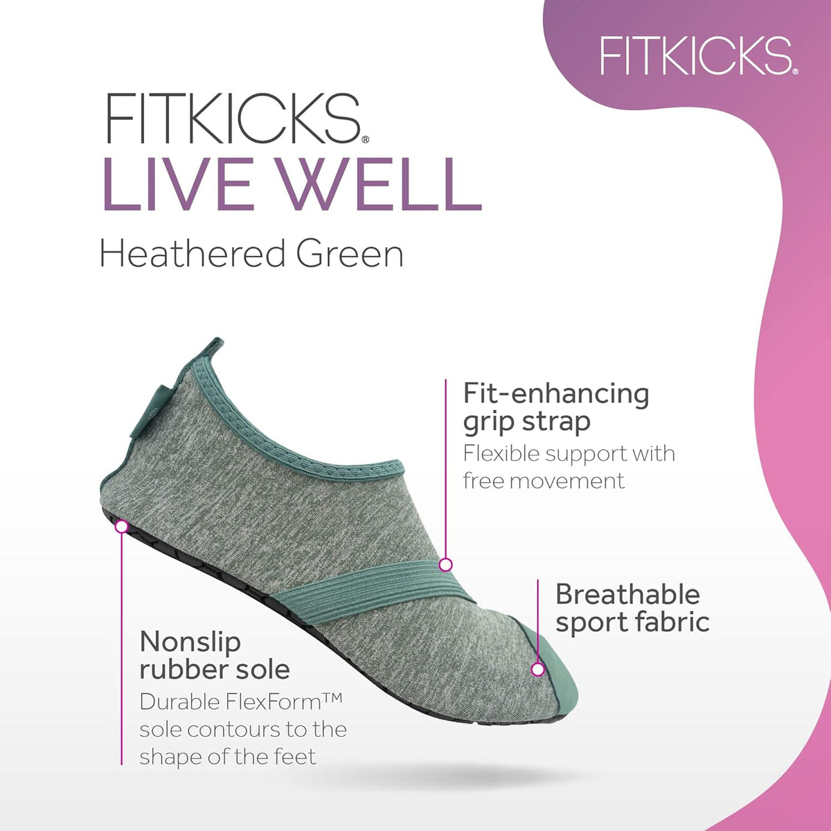 FITKICKS Original 女式可折叠 Active Lifestyle 极简主义鞋 赤脚瑜伽运动水鞋