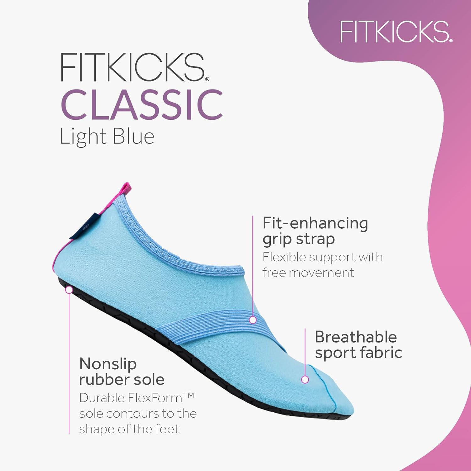 FITKICKS Original 女式可折叠 Active Lifestyle 极简主义鞋 赤脚瑜伽运动水鞋