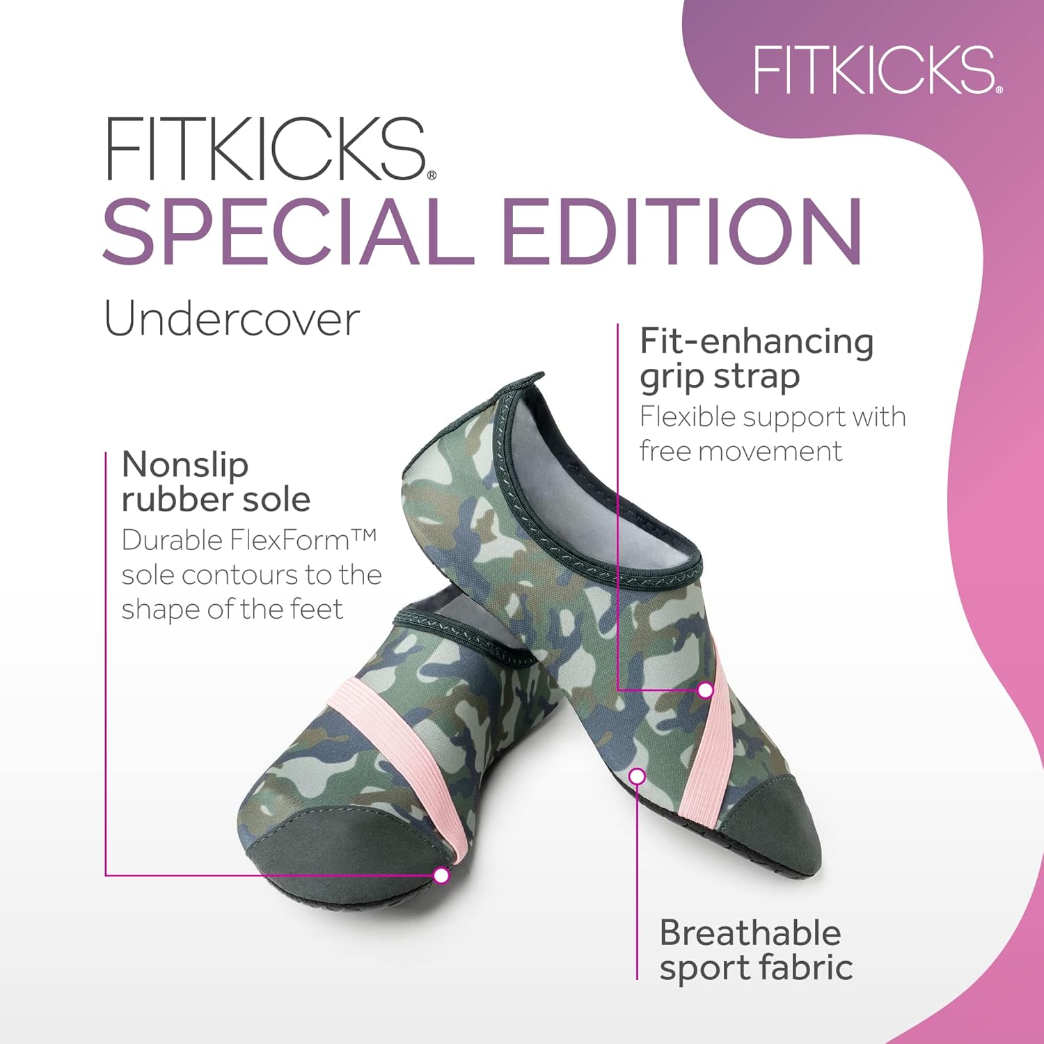 FITKICKS Original 女式可折叠 Active Lifestyle 极简主义鞋 赤脚瑜伽运动水鞋