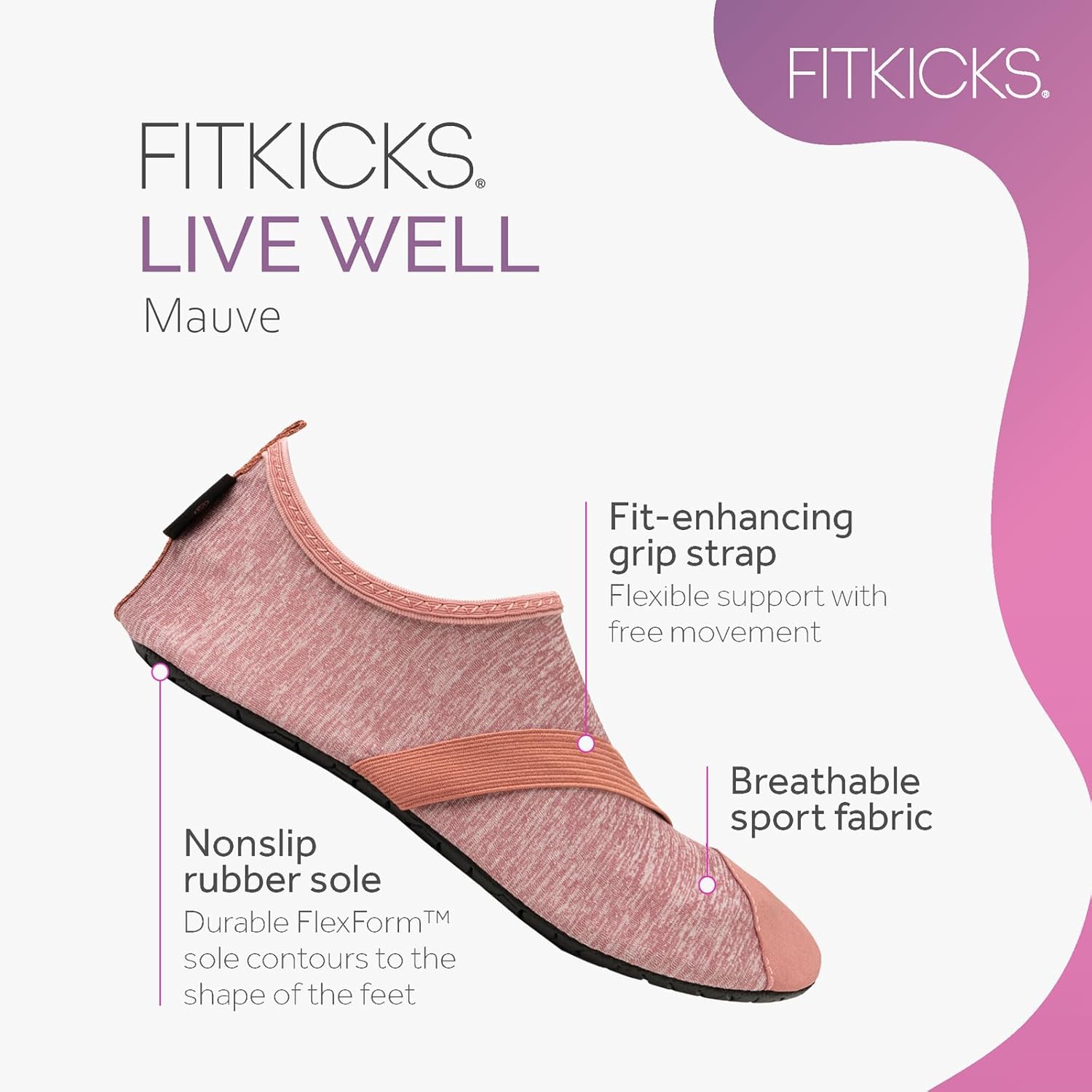 FITKICKS Original 女式可折叠 Active Lifestyle 极简主义鞋 赤脚瑜伽运动水鞋