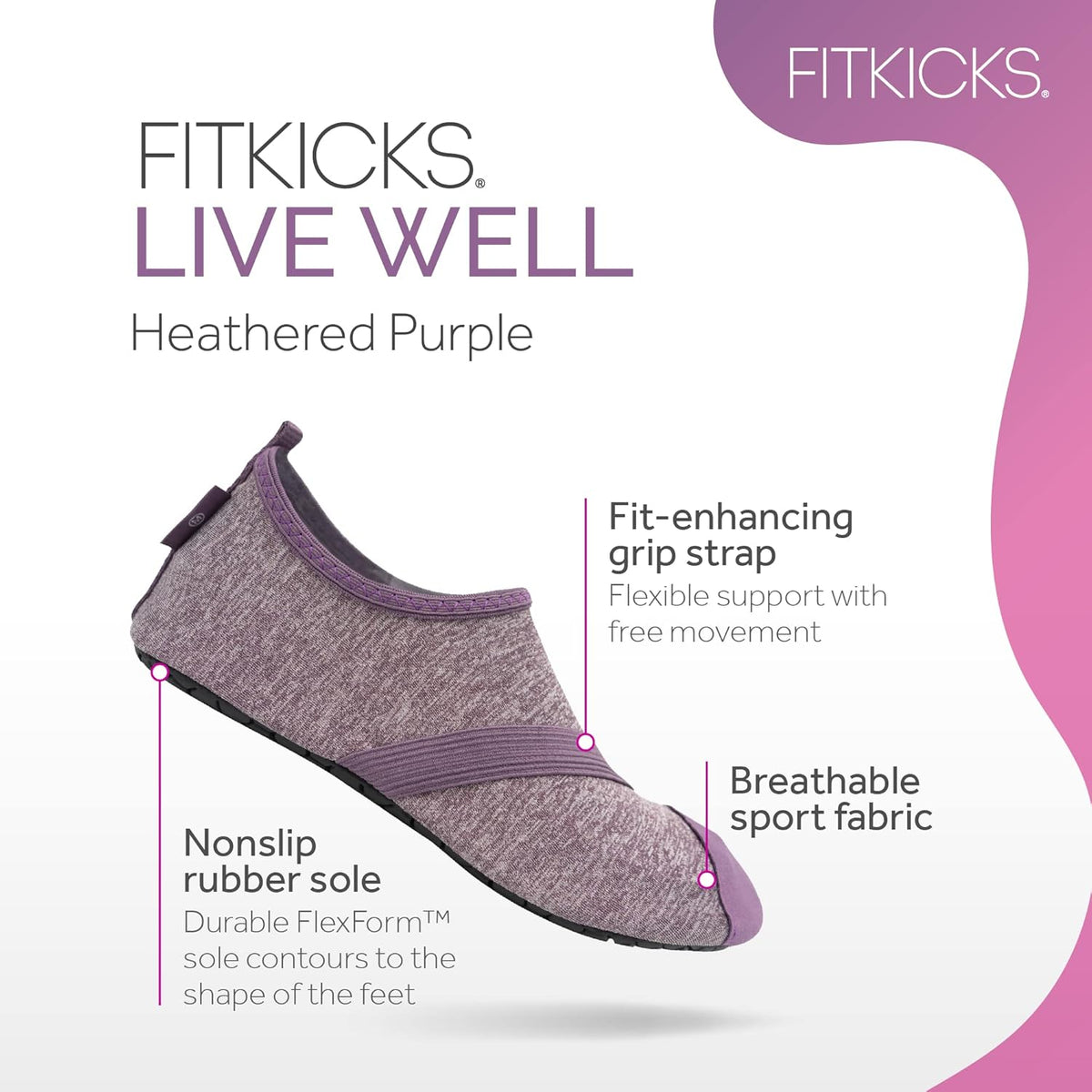 FITKICKS Original 女式可折叠 Active Lifestyle 极简主义鞋 赤脚瑜伽运动水鞋