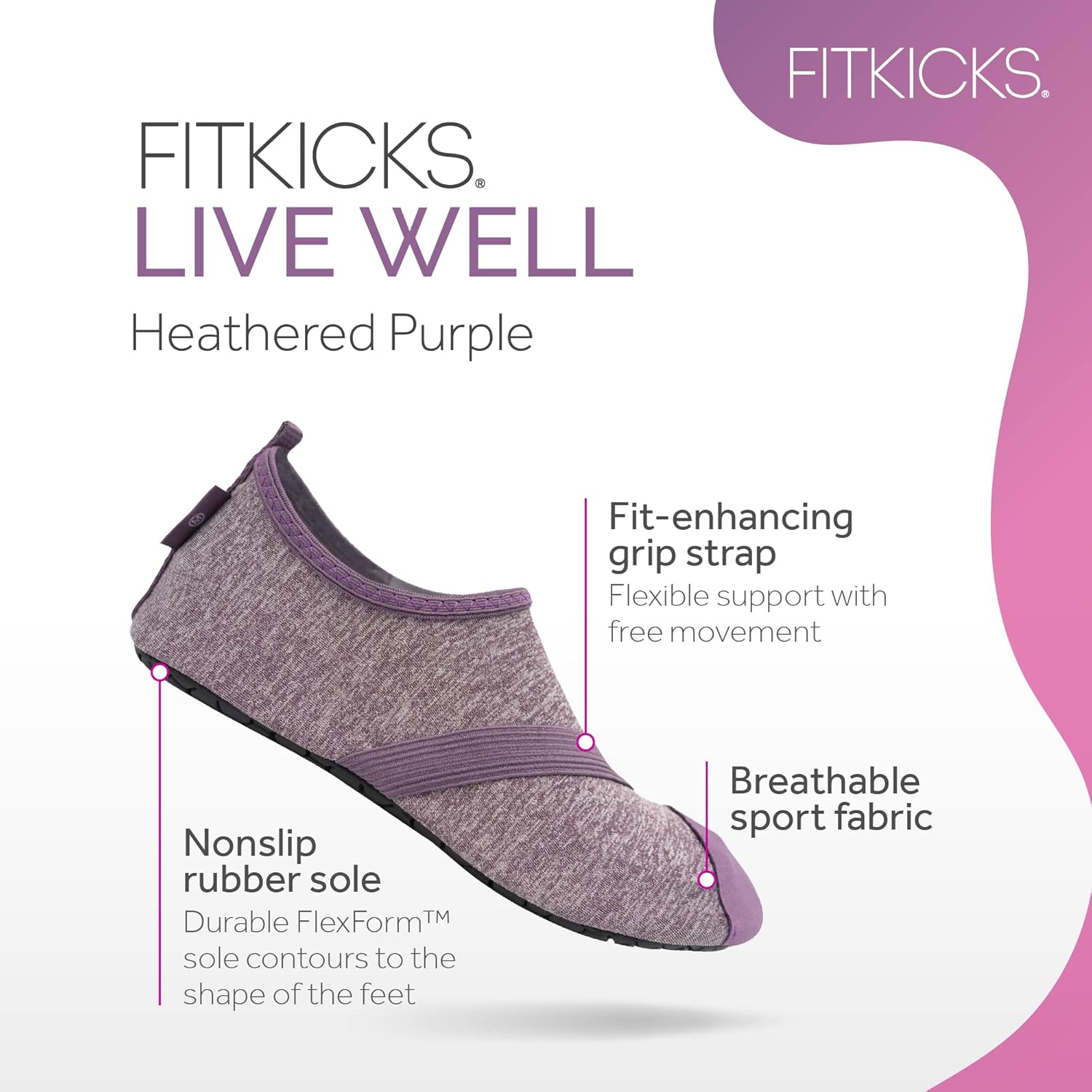 FITKICKS Original 女式可折叠 Active Lifestyle 极简主义鞋 赤脚瑜伽运动水鞋