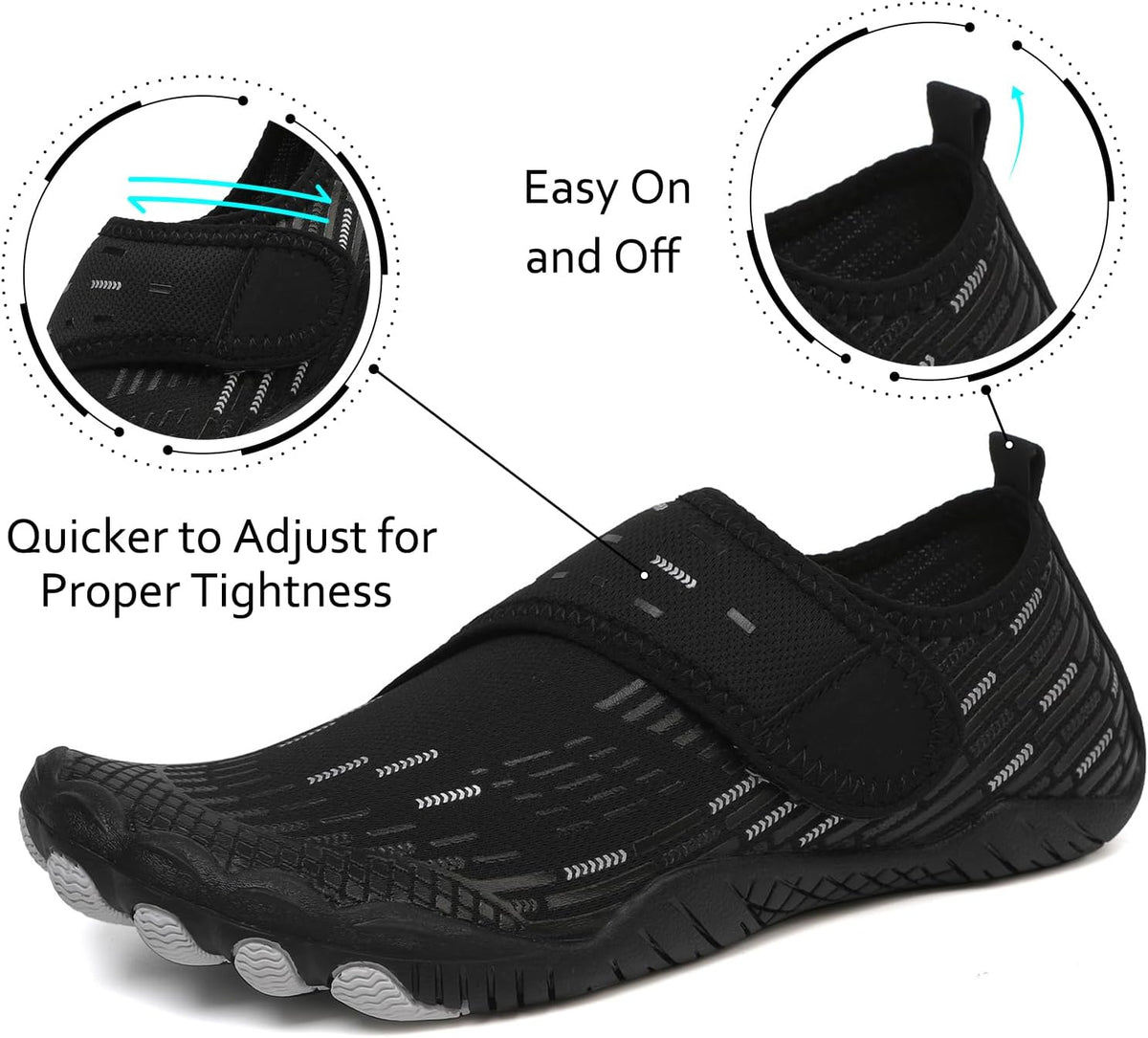 Water Shoes 男式女式速干赤脚游泳沙滩泳池鞋 水上瑜伽袜适合远足、散步、潜水、冲浪、户外水上运动