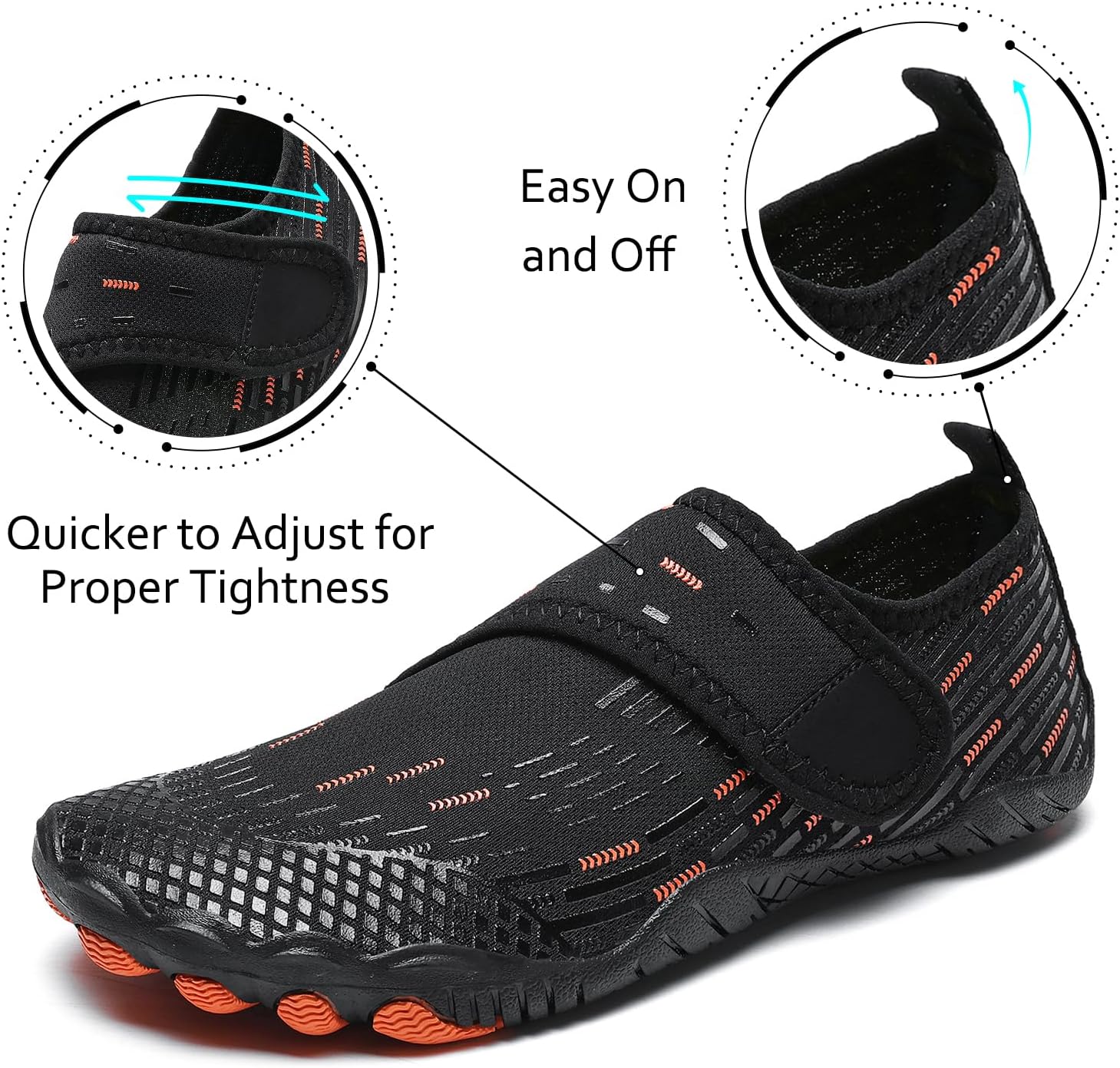 Water Shoes 男式女式速干赤脚游泳沙滩泳池鞋 水上瑜伽袜适合远足、散步、潜水、冲浪、户外水上运动