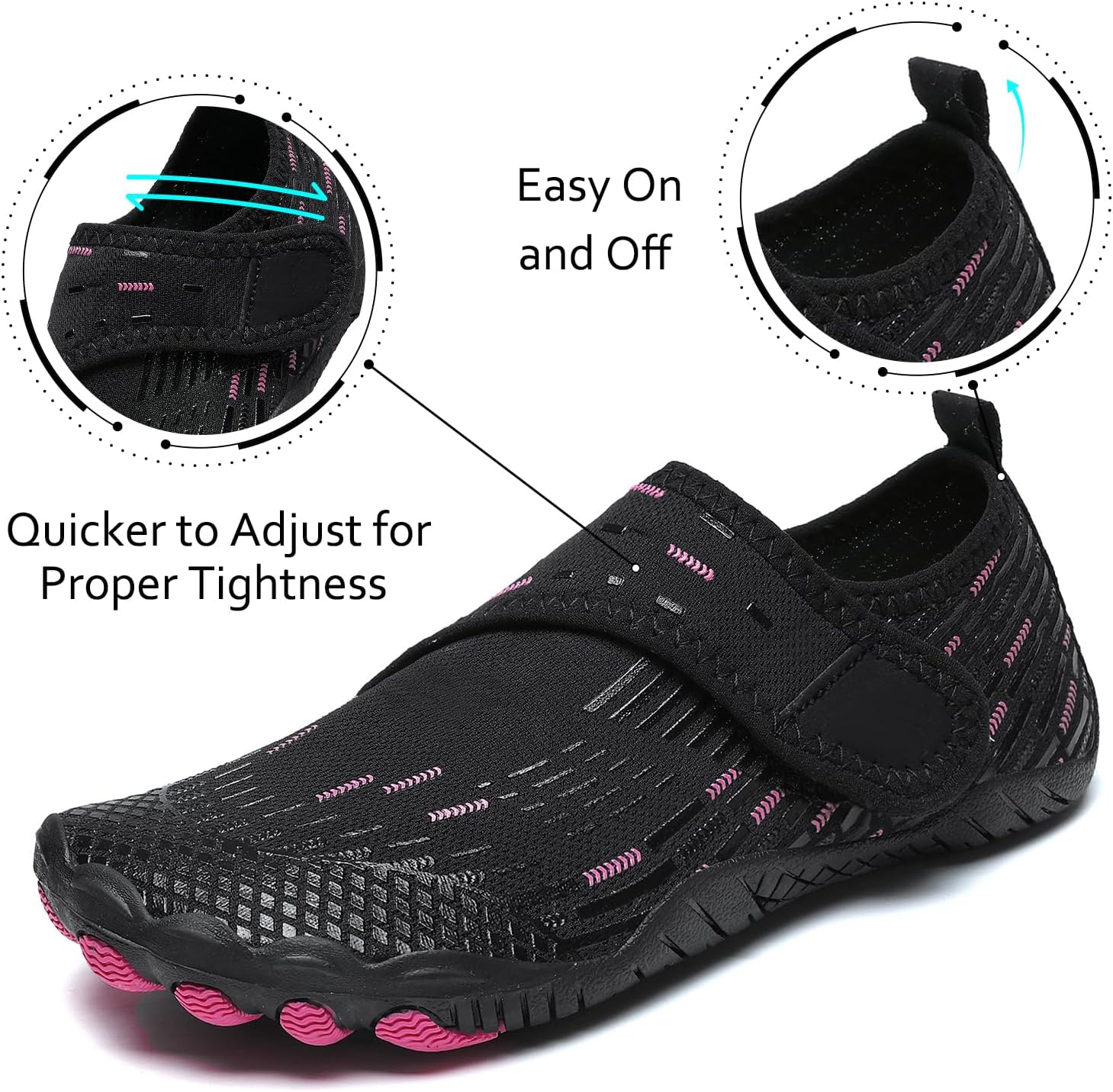 Water Shoes 男式女式速干赤脚游泳沙滩泳池鞋 水上瑜伽袜适合远足、散步、潜水、冲浪、户外水上运动