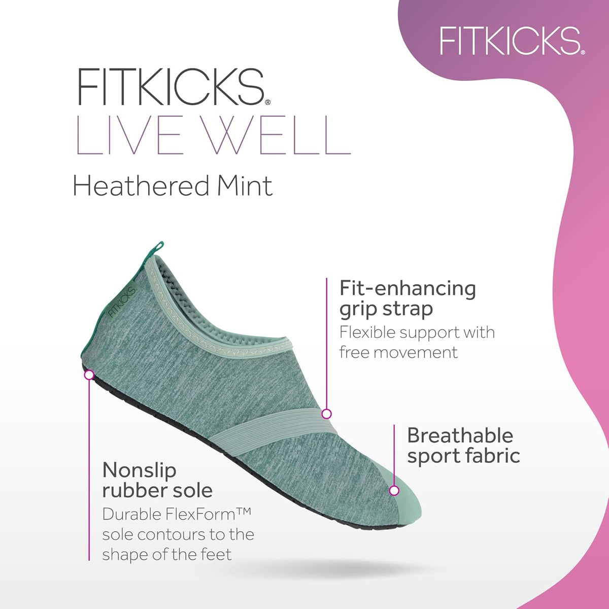 FITKICKS Original 女式可折叠 Active Lifestyle 极简主义鞋 赤脚瑜伽运动水鞋