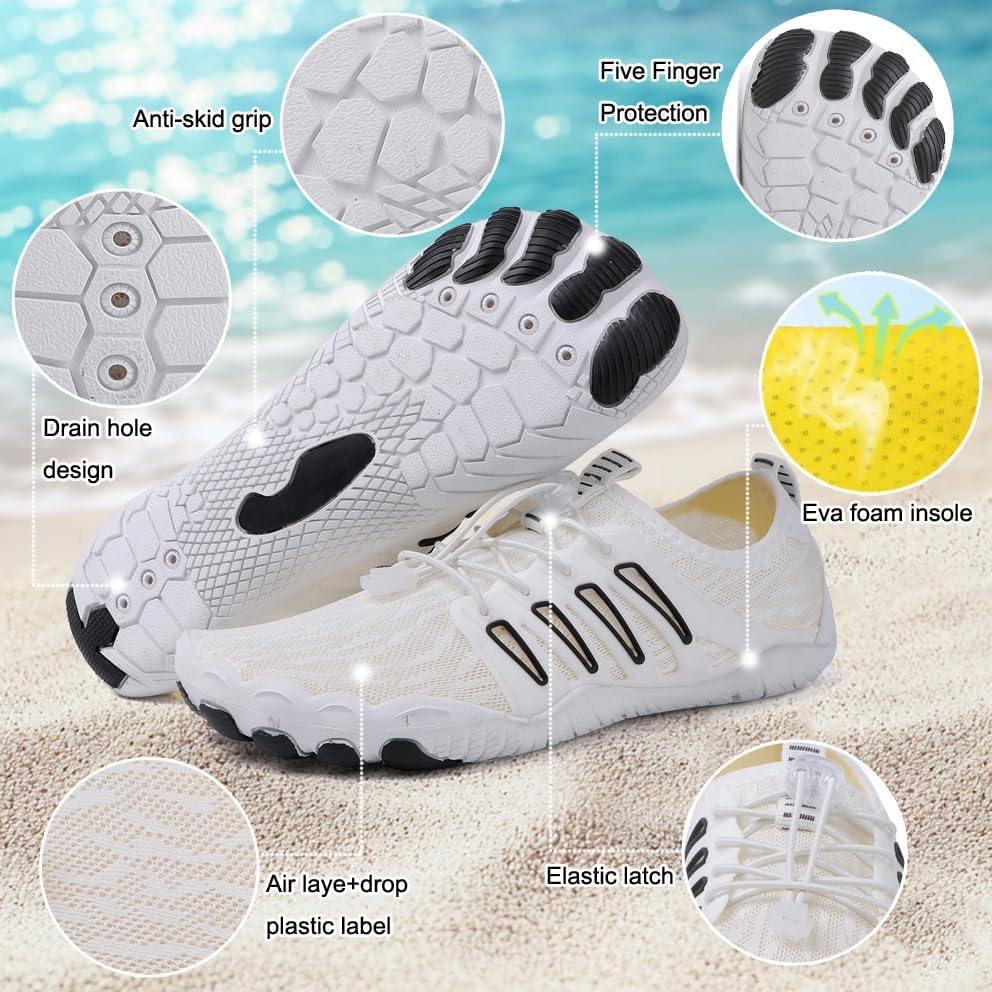 Hike Barefoot Shoes 女士男士,中性款赤脚水鞋透气防滑徒步鞋,适合徒步、散步、跑步、瑜伽和水上运动