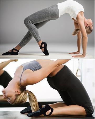 Ozaiic 女式瑜伽袜防滑抓地带,非常适合普拉提、纯芭蕾舞、舞蹈、赤脚锻炼