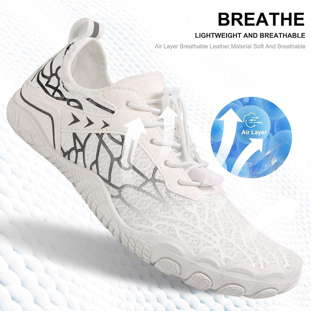 Hike Barefoot Shoes 女士男士,中性款赤脚水鞋透气防滑徒步鞋,适合徒步、散步、跑步、瑜伽和水上运动