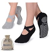 Ozaiic 女式瑜伽袜防滑抓地带,非常适合普拉提、纯芭蕾舞、舞蹈、赤脚锻炼