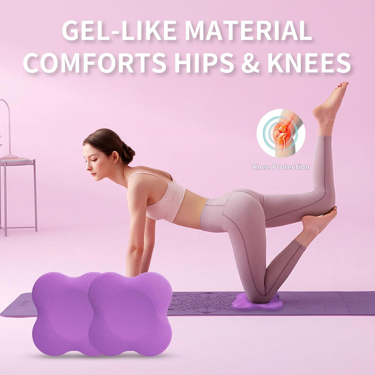 2 件装瑜伽护膝垫超厚适用于膝盖、肘部、手腕、手部、头部、泡沫、普拉提、跪垫、瑜伽、膝盖、膝盖、肘部、手腕、头部、泡沫、普拉提、跪垫、支撑 泡沫垫 男女均适用