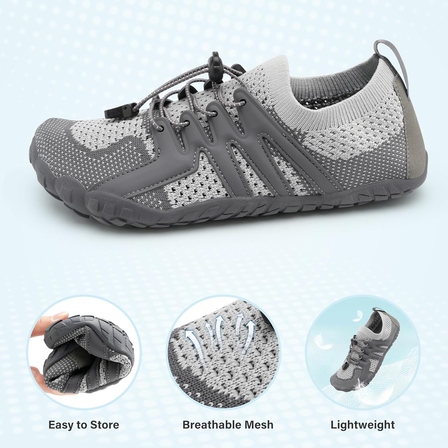 Stelle 赤脚鞋女士男士徒步水鞋带可调节鞋带成人速干沙滩游泳泳池越野跑步户外运动划船攀岩瑜伽