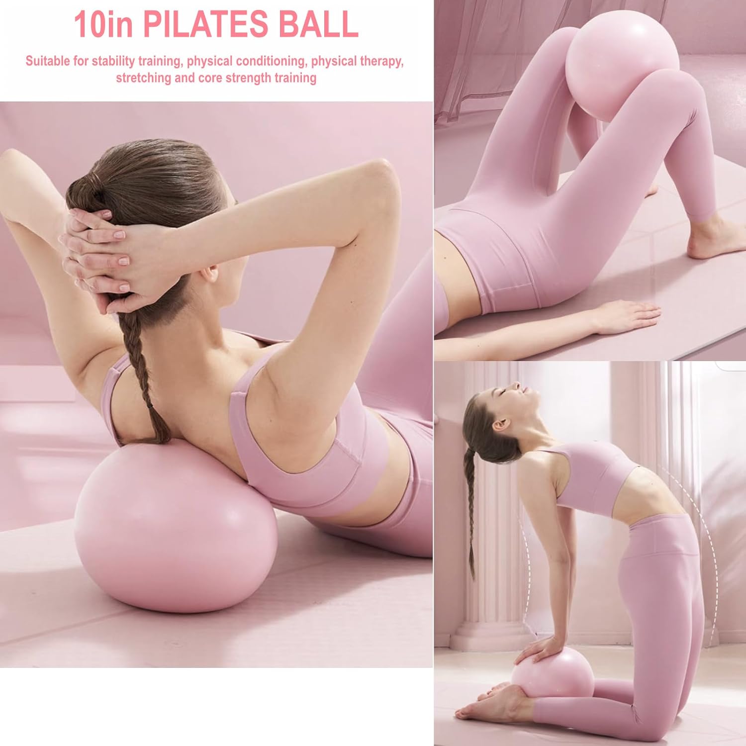 Pilates 女士必备套装 – 更好的瑜伽普拉提套装,适用于家庭锻炼,带普拉提环和球套装,提臀带,8 字形阻力带,瑜伽带可拉伸