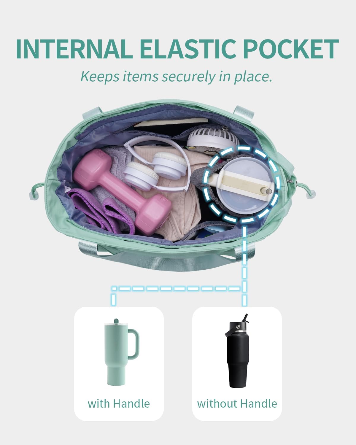 sportsnew 瑜伽垫包手提包瑜伽健身包男女防水湿口袋和钩环,快速取用存储瑜伽垫包