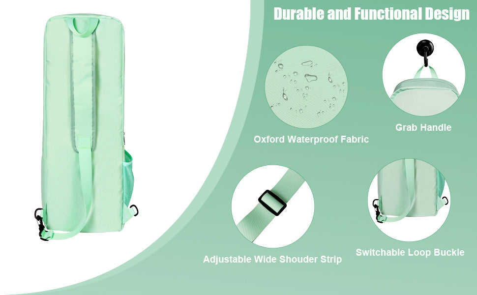 瑜伽垫包侧面网眼拉链口袋外部湿隔层轻质防水瑜伽垫包