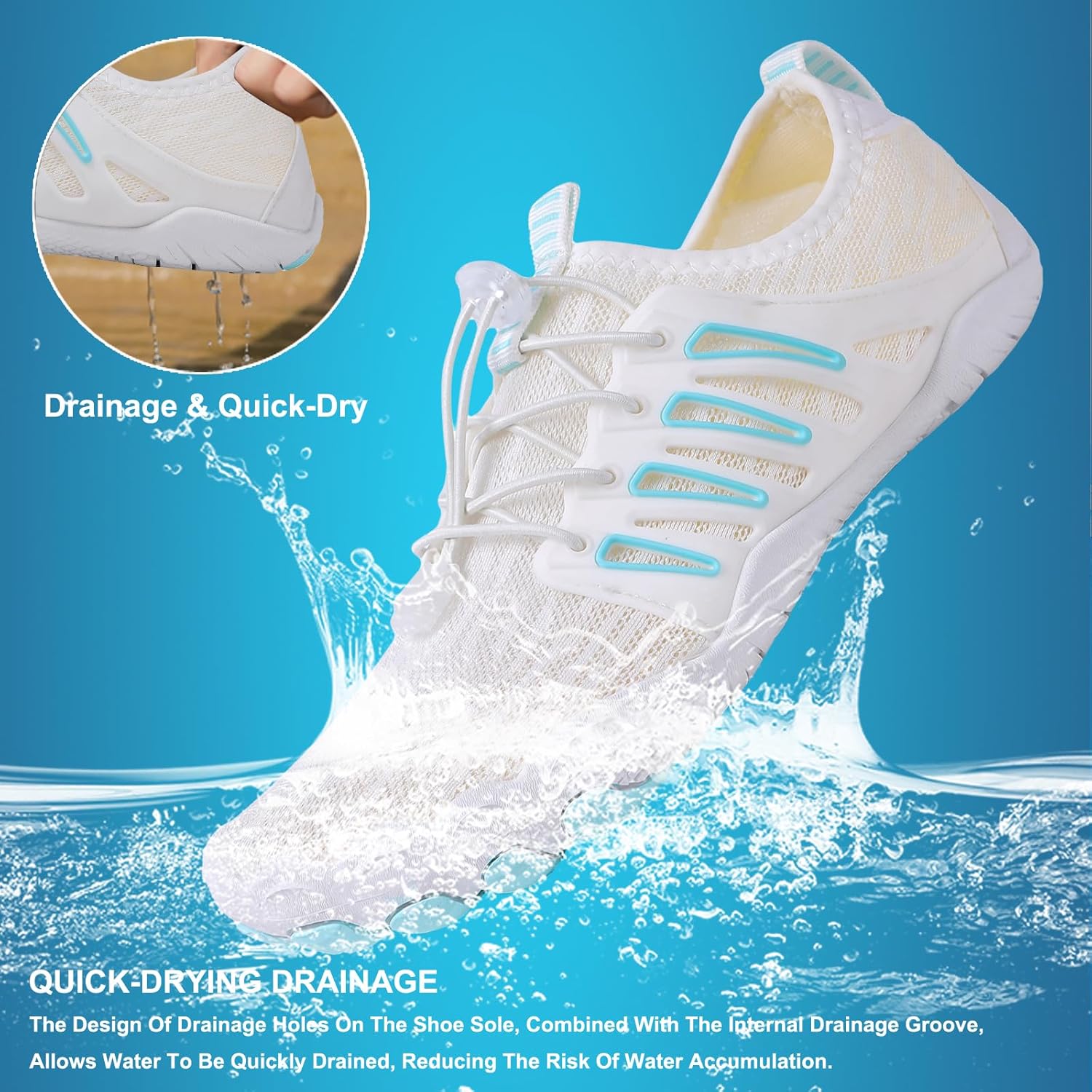 Hike Barefoot Shoes 女士男士,中性款赤脚水鞋透气防滑徒步鞋,适合徒步、散步、跑步、瑜伽和水上运动