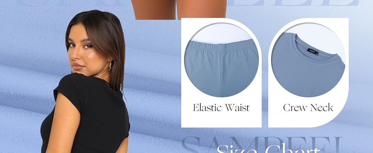 SAMPELS 女式两件套休闲套装夏季休闲装 2 件套短款搭配服装套装