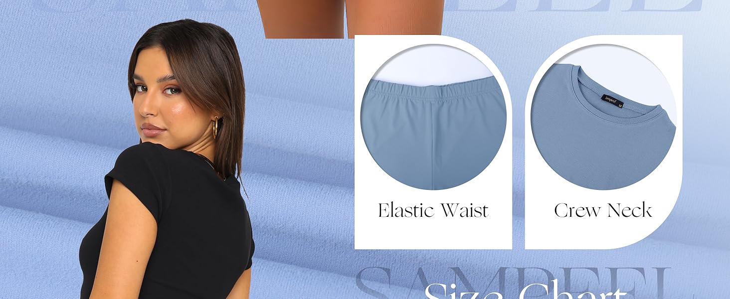 SAMPELS 女式两件套休闲套装夏季休闲装 2 件套短款搭配服装套装