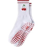 Yawlsow Pilates 女式防滑袜 瑜伽 抓地力袜 可爱 Barre 防滑运动船员 粘性袜子 锻炼 医院