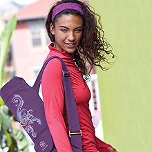 Gaiam Cargo 瑜伽垫包,全拉链瑜伽垫背带,可调节肩带,前后手机袋带耳塞开叉,时尚实用的健身垫支架,男女均适用