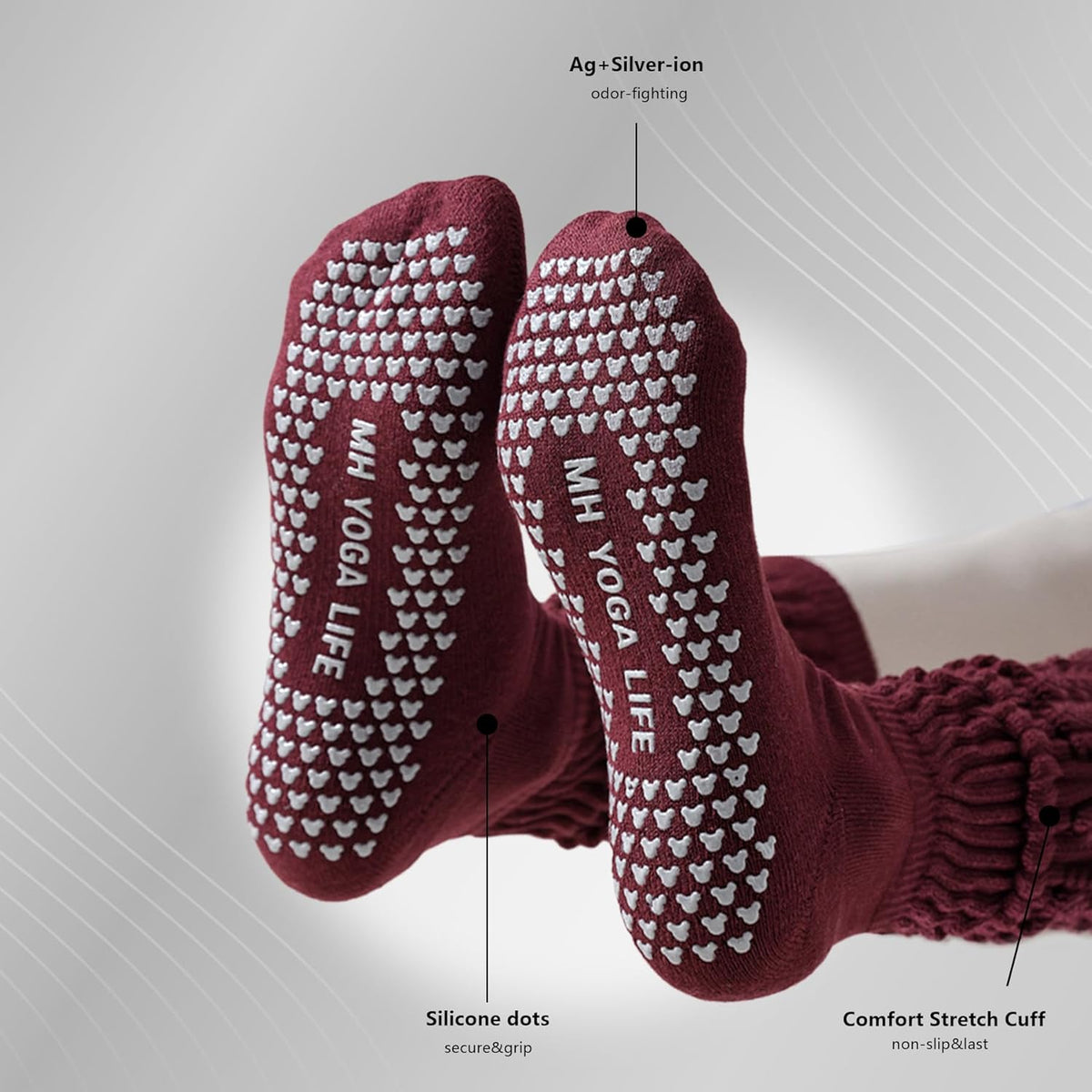 防滑普拉提瑜伽袜带抓地力女式 – 时尚水手袜,适合芭蕾舞和锻炼(尺码 5-9)