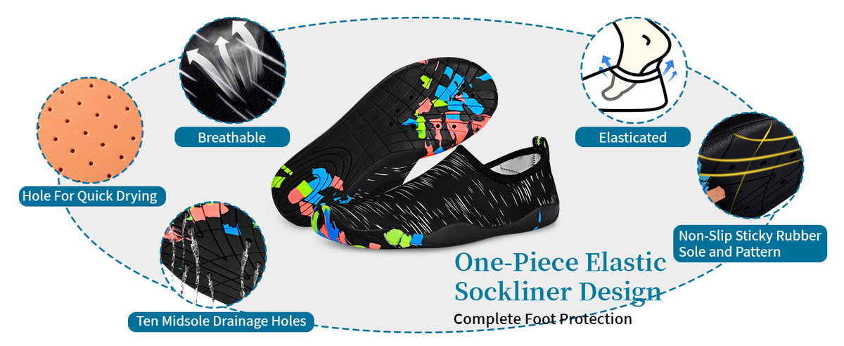 男女涉水鞋,游泳鞋沙滩泳池鞋防滑速干水袜,成人赤脚运动鞋,适合海滩冲浪散步水上瑜伽户外运动