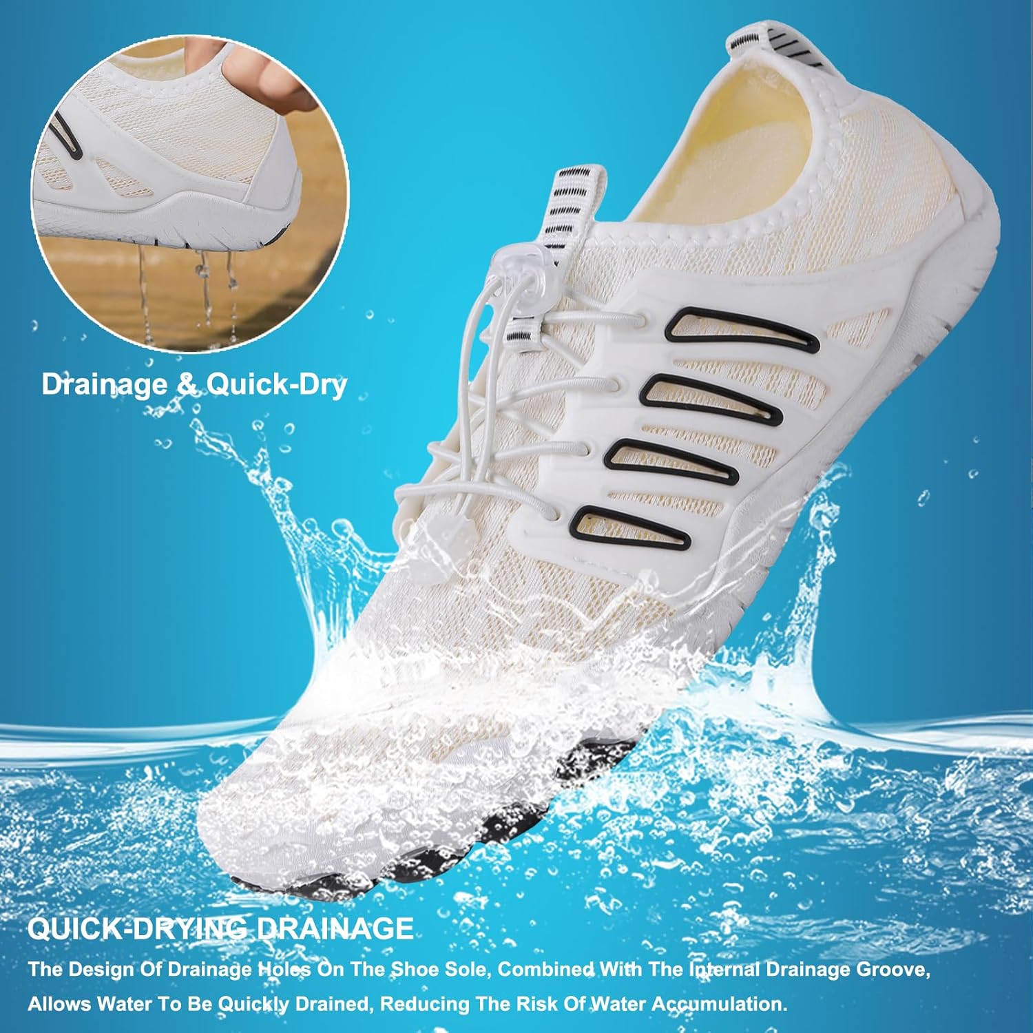 Hike Barefoot Shoes 女士男士,中性款赤脚水鞋透气防滑徒步鞋,适合徒步、散步、跑步、瑜伽和水上运动