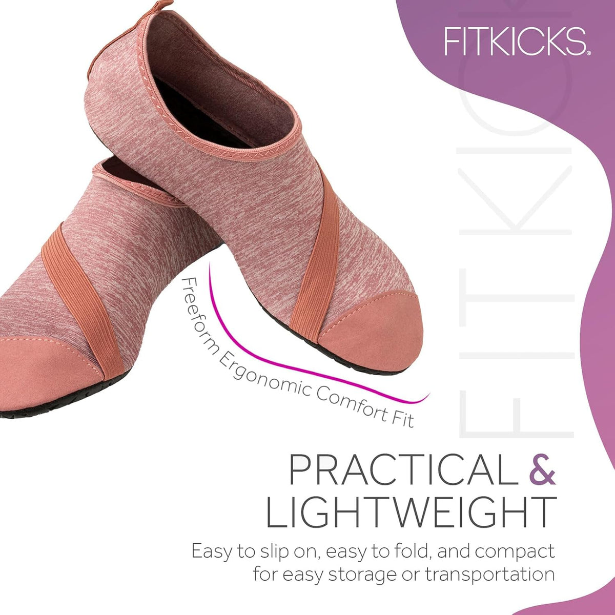FITKICKS Original 女式可折叠 Active Lifestyle 极简主义鞋 赤脚瑜伽运动水鞋