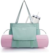 sportsnew 瑜伽垫包手提包瑜伽健身包男女防水湿口袋和钩环,快速取用存储瑜伽垫包