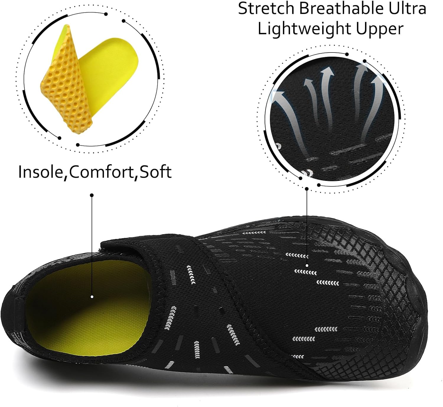 Water Shoes 男式女式速干赤脚游泳沙滩泳池鞋 水上瑜伽袜适合远足、散步、潜水、冲浪、户外水上运动