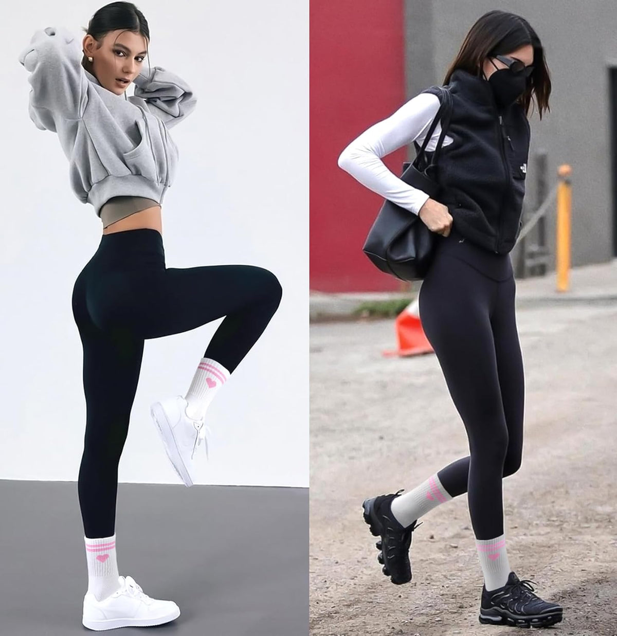 Toes Home 女式普拉提袜带防滑抓手,瑜伽船员袜适用于巴雷医院粘性拖鞋袜 4 双装