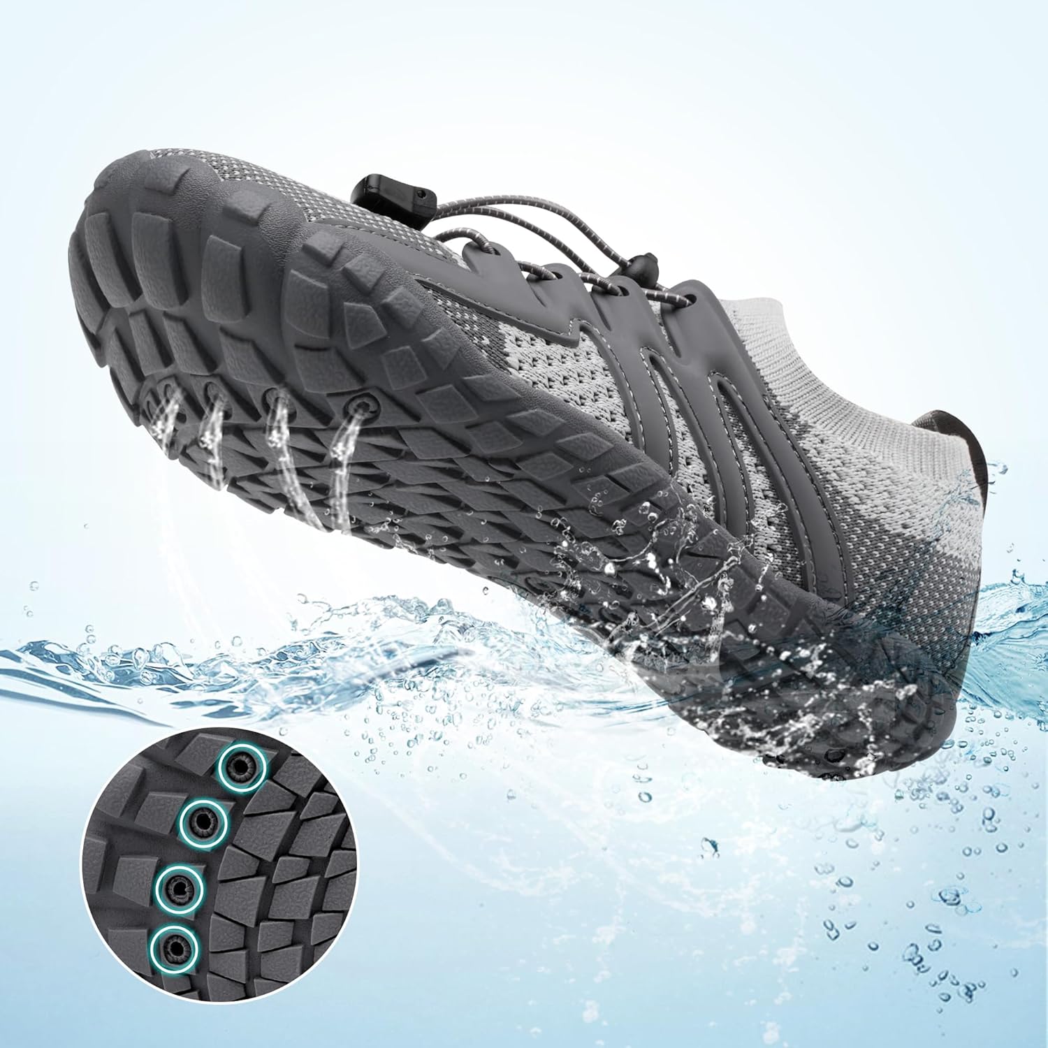 Stelle 赤脚鞋女士男士徒步水鞋带可调节鞋带成人速干沙滩游泳泳池越野跑步户外运动划船攀岩瑜伽