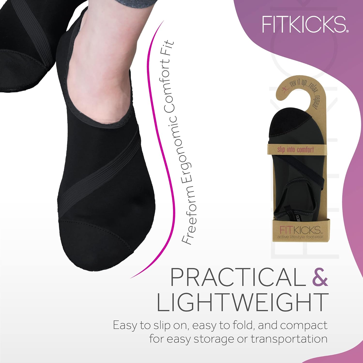 FITKICKS Original 女式可折叠 Active Lifestyle 极简主义鞋 赤脚瑜伽运动水鞋