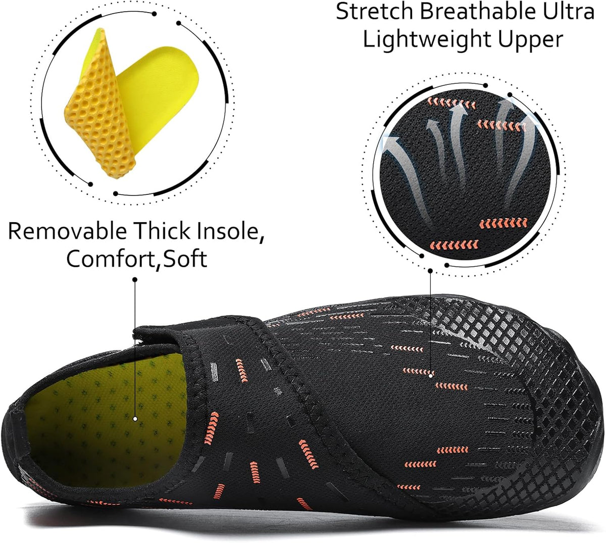 Water Shoes 男式女式速干赤脚游泳沙滩泳池鞋 水上瑜伽袜适合远足、散步、潜水、冲浪、户外水上运动