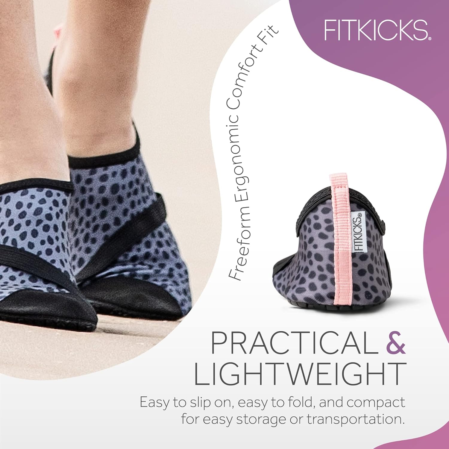 FITKICKS Original 女式可折叠 Active Lifestyle 极简主义鞋 赤脚瑜伽运动水鞋