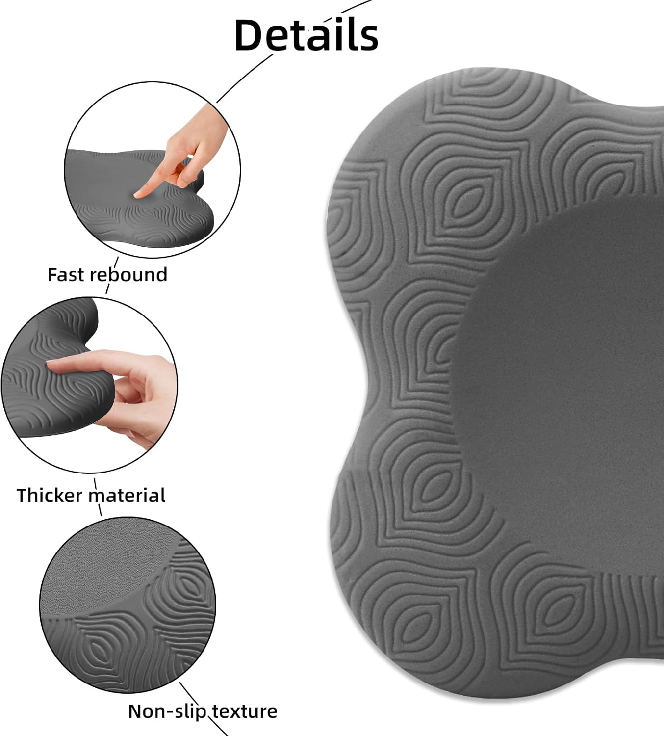 2 件装瑜伽护膝垫超厚适用于膝盖、肘部、手腕、手部、头部、泡沫、普拉提、跪垫、瑜伽、膝盖、膝盖、肘部、手腕、头部、泡沫、普拉提、跪垫、支撑 泡沫垫 男女均适用