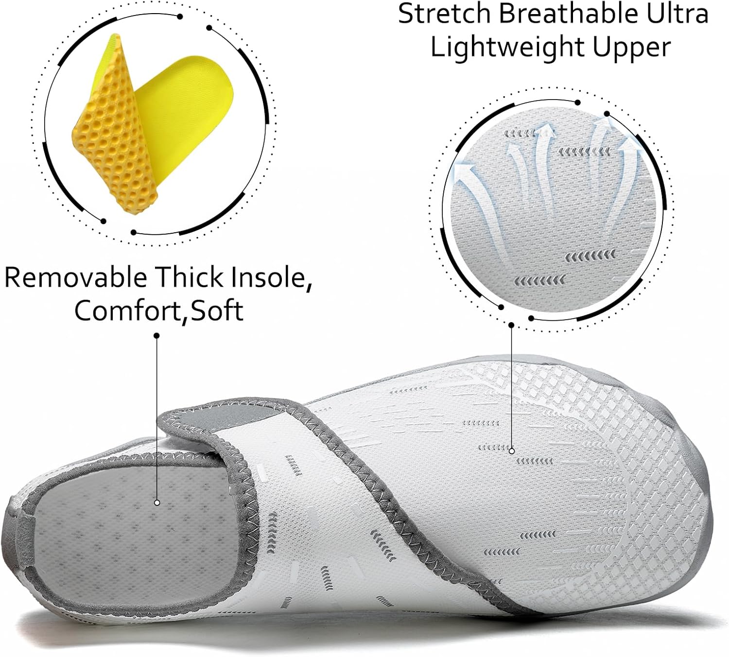 Water Shoes 男式女式速干赤脚游泳沙滩泳池鞋 水上瑜伽袜适合远足、散步、潜水、冲浪、户外水上运动