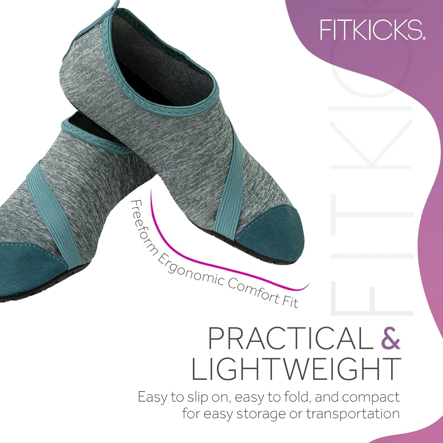 FITKICKS Original 女式可折叠 Active Lifestyle 极简主义鞋 赤脚瑜伽运动水鞋