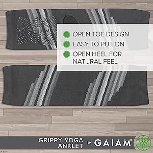 Gaiam 瑜伽袜脚链 - 抓地力强的暖腿脚踝袜适用于瑜伽、巴雷、普拉提、舞蹈、有氧运动