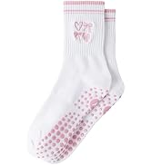 Yawlsow Pilates 女式防滑袜 瑜伽 抓地力袜 可爱 Barre 防滑运动船员 粘性袜子 锻炼 医院