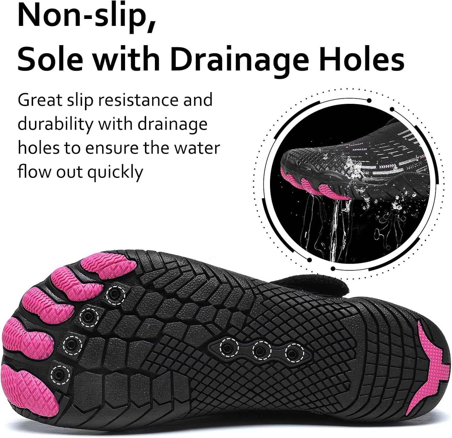 Water Shoes 男式女式速干赤脚游泳沙滩泳池鞋 水上瑜伽袜适合远足、散步、潜水、冲浪、户外水上运动